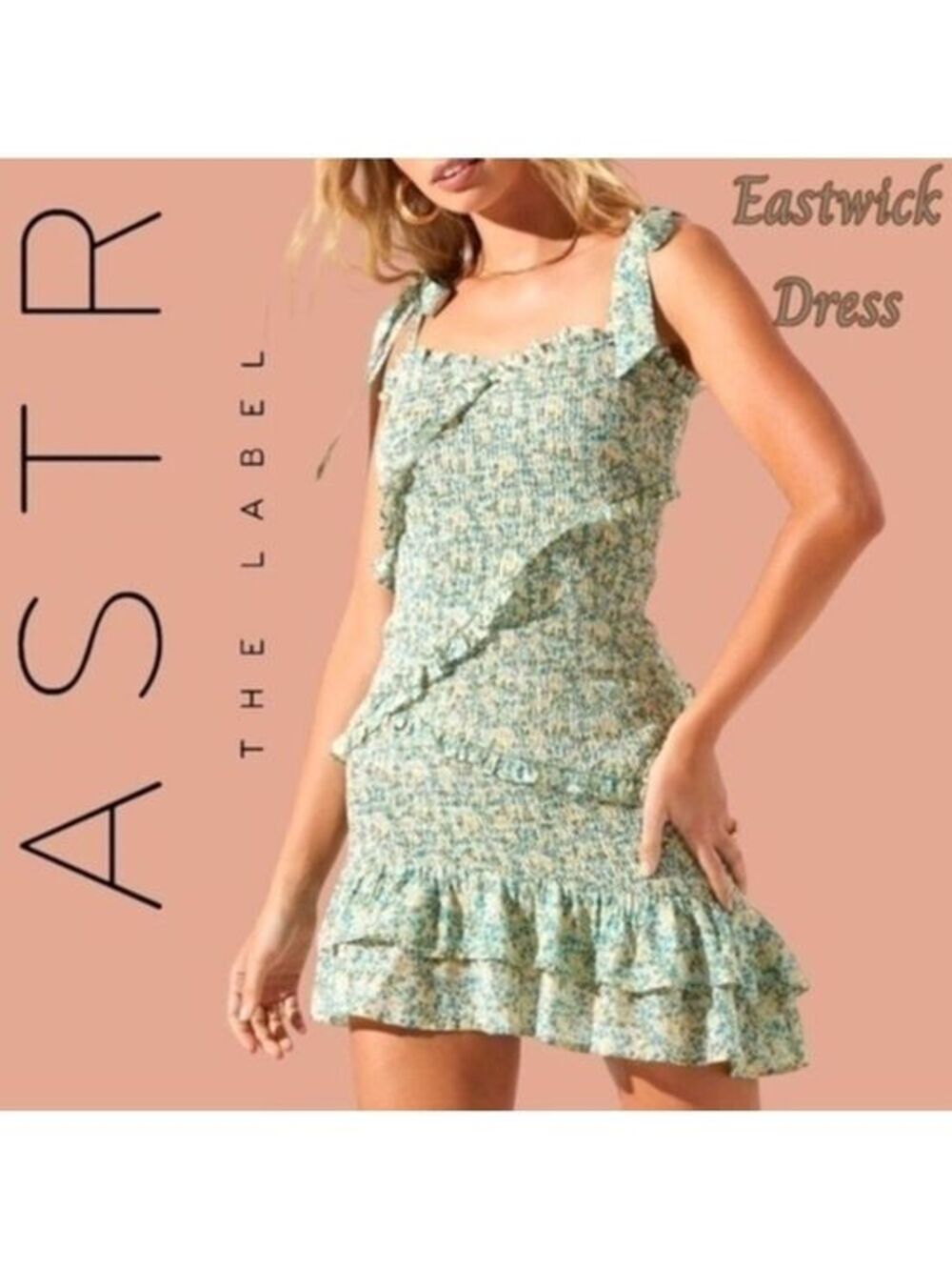 ASTR the LABEL Eastwick Floral Ruffle Asymmetrical Minidress
